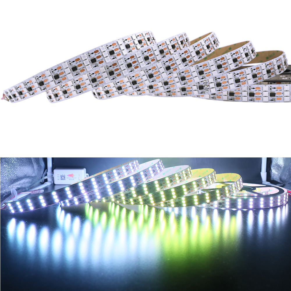 DC12V WS2811 High Brightness Addressable LED Strip Light, 144 LEDs/M, 16.4ft/5M Triple Row 5050 RGB Flexible LED Strips